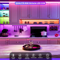 Bandă LED OULARA 10M RGB COB cu control inteligent prin WiFi, variator de intensitate, compatibilă cu Alexa, Google și Tuya, ideală pentru TV și decor. 7