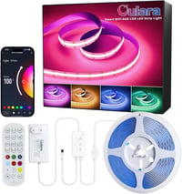 Bandă LED OULARA 10M RGB COB cu control inteligent prin WiFi, variator de intensitate, compatibilă cu Alexa, Google și Tuya, ideală pentru TV și decor. 1