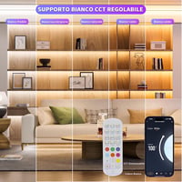 Bandă LED OULARA 10M RGB COB cu control inteligent prin WiFi, variator de intensitate, compatibilă cu Alexa, Google și Tuya, ideală pentru TV și decor. 5
