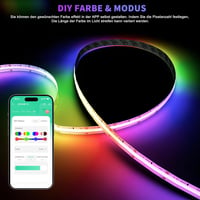OULARA Okos RGB LED Szalag 6m 24V Címezhető COB Fénycsík WiFi Vezérlővel Alexa Kompatibilis App Irányítás Hálószoba Parti Dekoráció 4