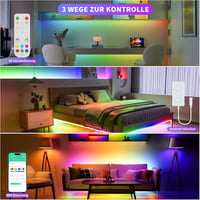 OULARA Okos RGB LED Szalag 6m 24V Címezhető COB Fénycsík WiFi Vezérlővel Alexa Kompatibilis App Irányítás Hálószoba Parti Dekoráció 2