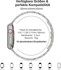OULUOQI Apple Watch fém szíj 38-49mm rozsdamentes acél uniszex 5