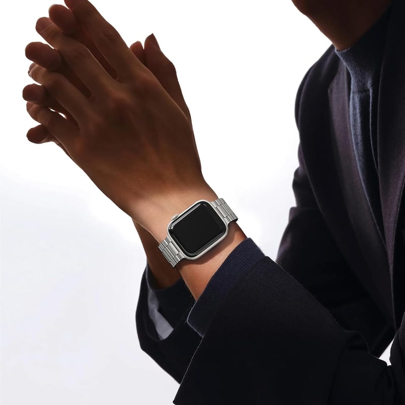 OULUOQI Apple Watch fém szíj 38-49mm rozsdamentes acél uniszex