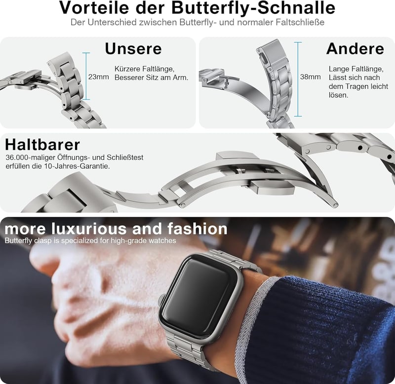 OULUOQI Apple Watch fém szíj 38-49mm rozsdamentes acél uniszex