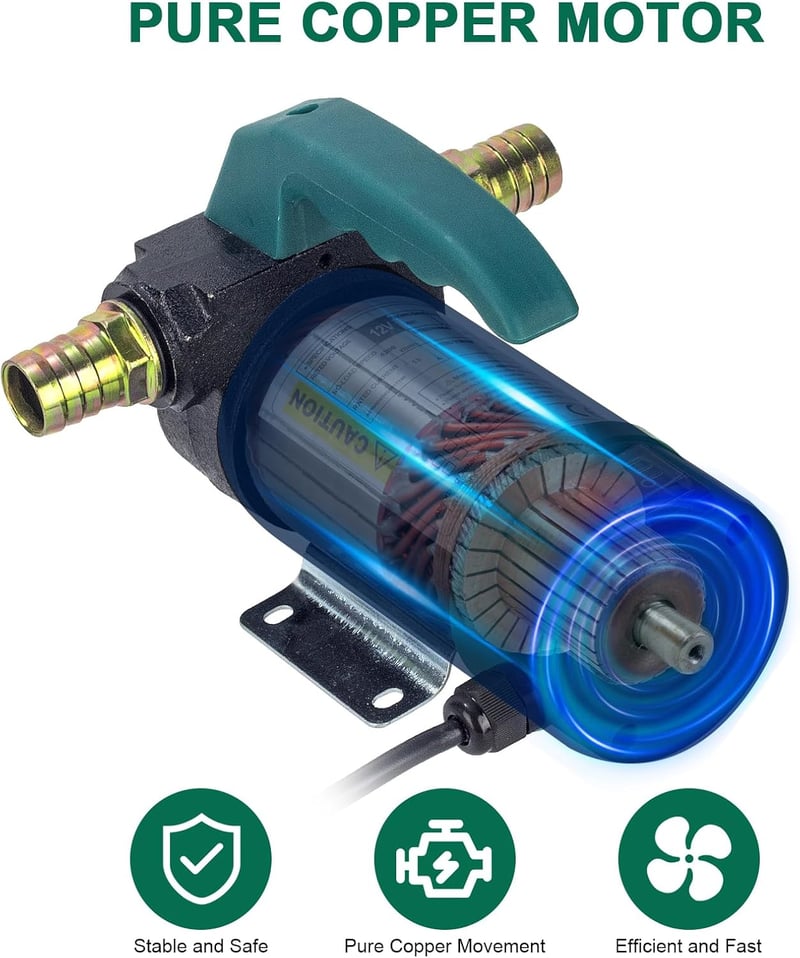 OULUTO 12V 260W Elektromos Olajszivattyú Dízelpumpa 45L/min Üzemanyag