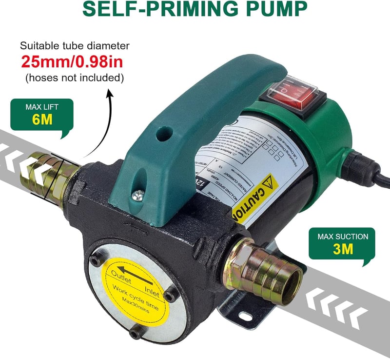 OULUTO 12V 260W Elektromos Olajszivattyú Dízelpumpa 45L/min Üzemanyag
