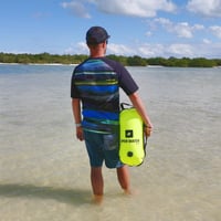 oumanschak OPENWATER Nafukovacia plavecká bója, bezpečnostná signalizačná bója na plávanie, neónová žlto-zelená farba 4