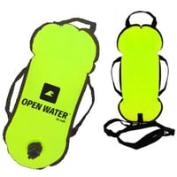oumanschak OPENWATER Nafukovacia plavecká bója, bezpečnostná signalizačná bója na plávanie, neónová žlto-zelená farba 1