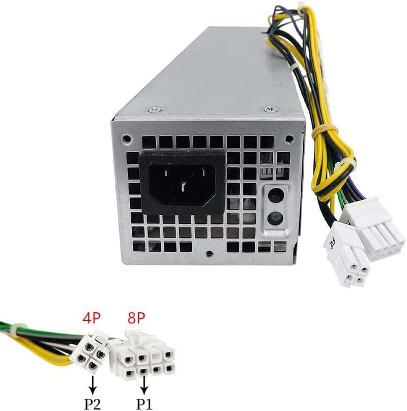 Oumauga 255W Tápegység Dell OptiPlex 3020 7020 9020 SFF Számítógépekhez - Kompatibilis L255AS-00 H255ES-00 Modellekkel, SFX Formátum