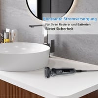 Oumida 12V nabíjací kábel pre holiace strojčeky Braun Series 9, 8, 7, 6, 5, 3, 1 a Silk-épil 9, 7, 5, adaptér typ 492, 5544, 5542, S1, S5, S6, S7, S8, S9, sieťový kábel, čierny 6