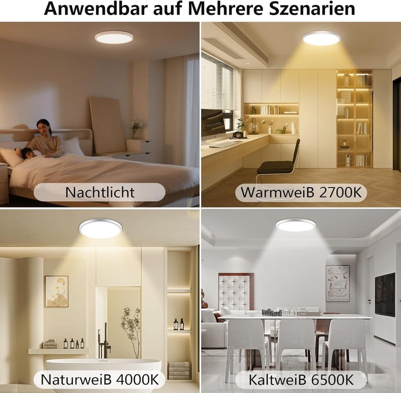 Oumida LED mennyezeti lámpa 30cm dimmelhető távirányítóval, 24W, 2700-6500K