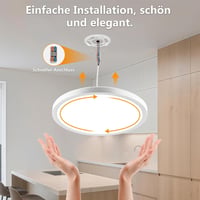 Oumida LED mennyezeti lámpa 30cm dimmelhető távirányítóval, 24W, 2700-6500K 7