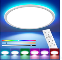 Oumida LED mennyezeti lámpa RGB távirányítóval, 24W, dimmelhető, kerek, hálószoba nappali fürdőszoba 1