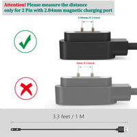 Univerzálny nabíjací kábel pre inteligentné hodinky Oumida, 2-pólový magnetický USB kábel s rozstupom kontaktov 2,84 mm, príslušenstvo pre inteligentné hodinky 4