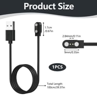 Univerzálny nabíjací kábel pre inteligentné hodinky Oumida, 2-pólový magnetický USB kábel s rozstupom kontaktov 2,84 mm, príslušenstvo pre inteligentné hodinky 3
