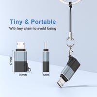 Adaptér Oumida USB-C na Micro USB, sivý, 3-kusové balenie, USB-C samica na Micro USB samec, kompatibilný so Samsung J6/J5/S7/S6 a Huawei Y7/Y6/P8 Lite 4