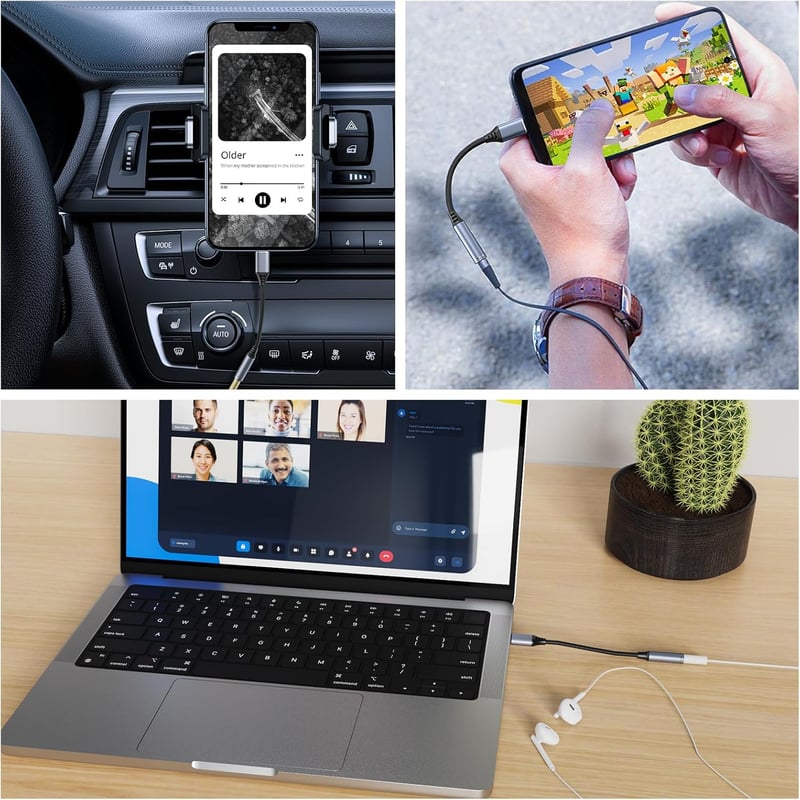 Oumida USB-C to 3.5mm Jack adapter, Type-C aux kábel iPhone Samsung iPad Pixel