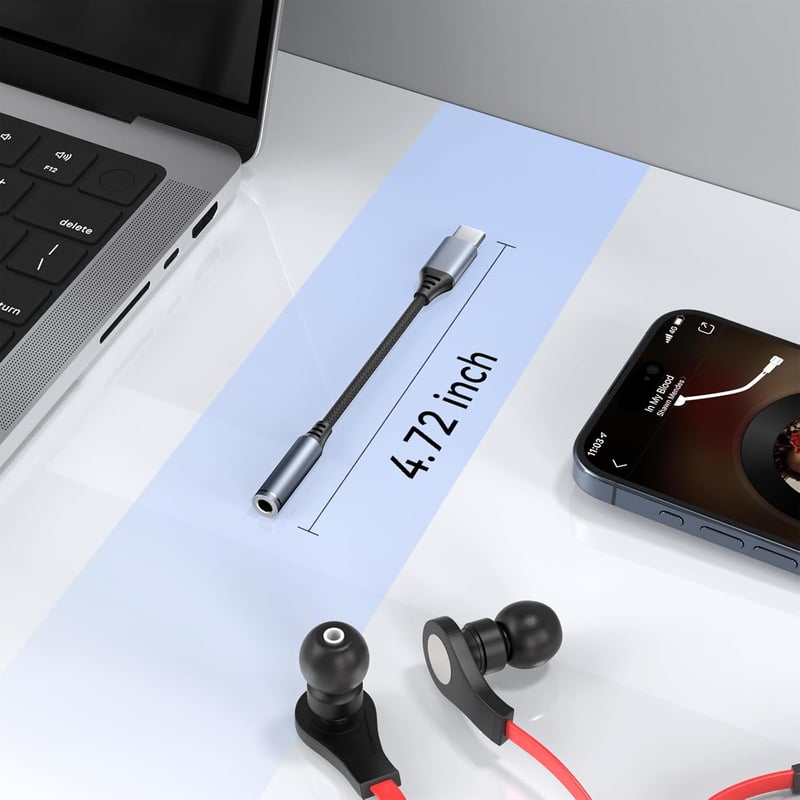 Oumida USB-C to 3.5mm Jack adapter, Type-C aux kábel iPhone Samsung iPad Pixel