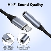 Oumida USB-C to 3.5mm Jack adapter, Type-C aux kábel iPhone Samsung iPad Pixel 5