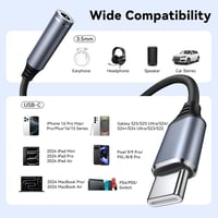 Oumida USB-C to 3.5mm Jack adapter, Type-C aux kábel iPhone Samsung iPad Pixel 2