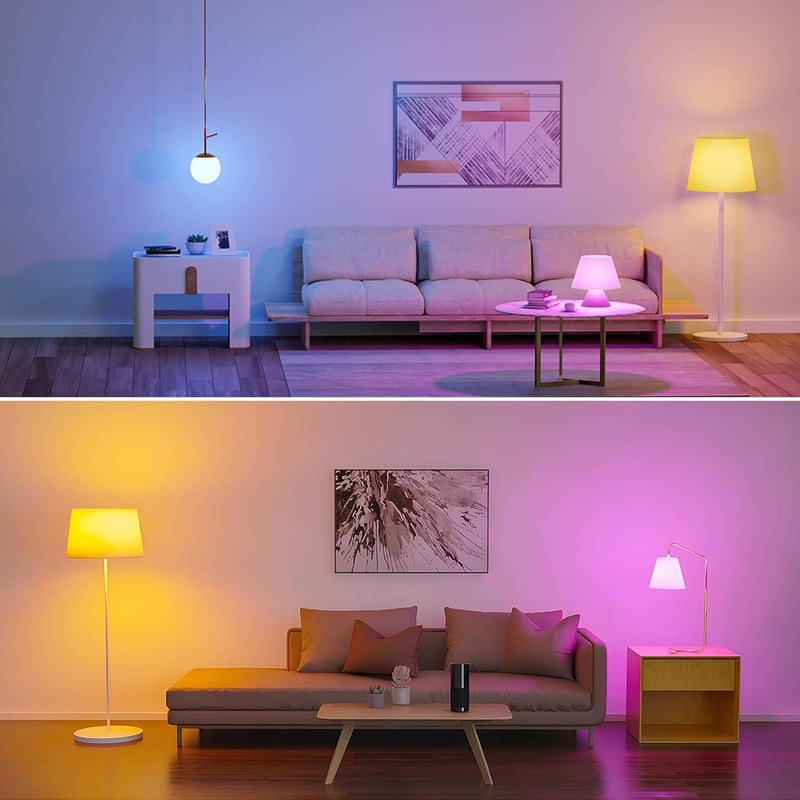 Oumida USB-C töltős E27 RGB LED izzó távirányítóval, mágneses noodli fénnyel