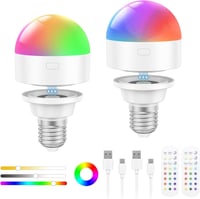 Oumida USB-C töltős E27 RGB LED izzó távirányítóval, mágneses noodli fénnyel 1
