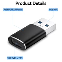 Oumida USB – adaptér USB-C (2 ks) kompatibilný s iPhone 16, 16e, 15, 14 Pro Max, iPad 10, Mini 7, Air 6, Apple Watch a Samsung Galaxy S25, čierny 2