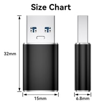 Oumida USB – adaptér USB-C (2 ks) kompatibilný s iPhone 16, 16e, 15, 14 Pro Max, iPad 10, Mini 7, Air 6, Apple Watch a Samsung Galaxy S25, čierny 4
