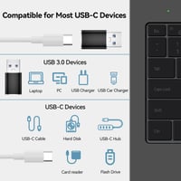 Oumida USB – adaptér USB-C (2 ks) kompatibilný s iPhone 16, 16e, 15, 14 Pro Max, iPad 10, Mini 7, Air 6, Apple Watch a Samsung Galaxy S25, čierny 8