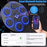 OUNAN Zenedobó Boxzsák Bluetooth-tal, Boxkesztyűvel, Reflexedzéshez és Családi Sporthoz - Black 3