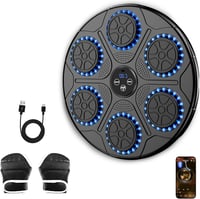 OUNAN Zenedobó Boxzsák Bluetooth-tal, Boxkesztyűvel, Reflexedzéshez és Családi Sporthoz - Black 1