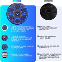 OUNAN Zenedobó Boxzsák Bluetooth-tal, Boxkesztyűvel, Reflexedzéshez és Családi Sporthoz - Black 4