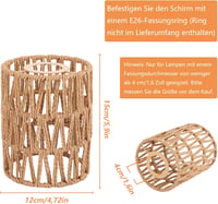 Oungy 2db Rattan Lámpaernyő Natúr Boho Függőlámpa Asztali és Álló Lámpa 2