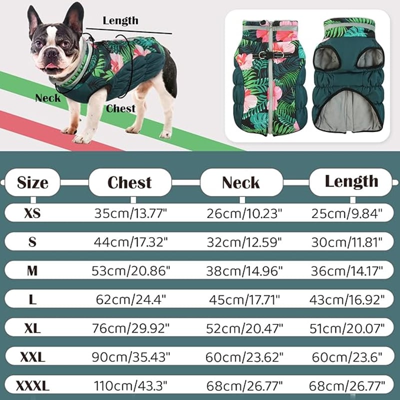 OUOBOB Kutyakabát Nagy Kutyáknak XXXL Méret, Vízálló Téli Bundazsák Cipzárral, Kék Színű Meleg Kabát Labrador German Shepherd Fajtákhoz