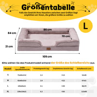 Ortopedický pelech pre psov OUPEIWAWA pre stredné a veľké psy – Ortopedická posteľ pre psov s rozmermi 109x84x21 cm s penovou výplňou šetrnou ku kĺbom 2