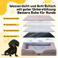 Ortopedický pelech pre psov OUPEIWAWA pre stredné a veľké psy – Ortopedická posteľ pre psov s rozmermi 109x84x21 cm s penovou výplňou šetrnou ku kĺbom 3