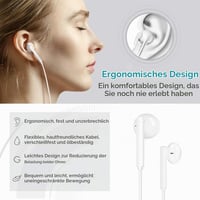 USB-C slúchadlá OURWORTL s mikrofónom, káblový in-ear headset pre iPhone 16, 17, 15 Plus, Samsung Galaxy S23, S22, S21 FE 3