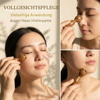 Aparat de masaj facial OuryTech cu rolă de gheață și bile din cupru, rolă din lemn de santal pentru masaj facial și zona ochilor 7