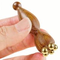 Aparat de masaj facial OuryTech cu rolă de gheață și bile din cupru, rolă din lemn de santal pentru masaj facial și zona ochilor 1
