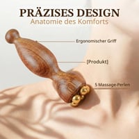 Aparat de masaj facial OuryTech cu rolă de gheață și bile din cupru, rolă din lemn de santal pentru masaj facial și zona ochilor 6