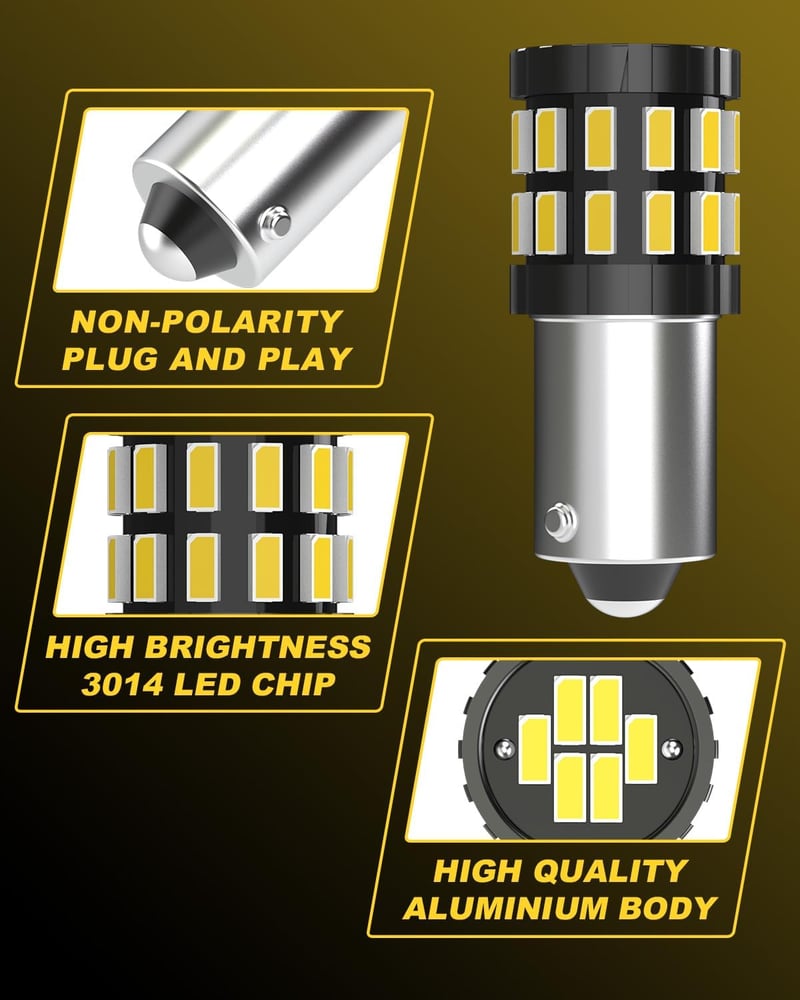 OUSHI BA9S LED izzó 6500K xenon fehér 12V 24V autó beltér világítás 4db