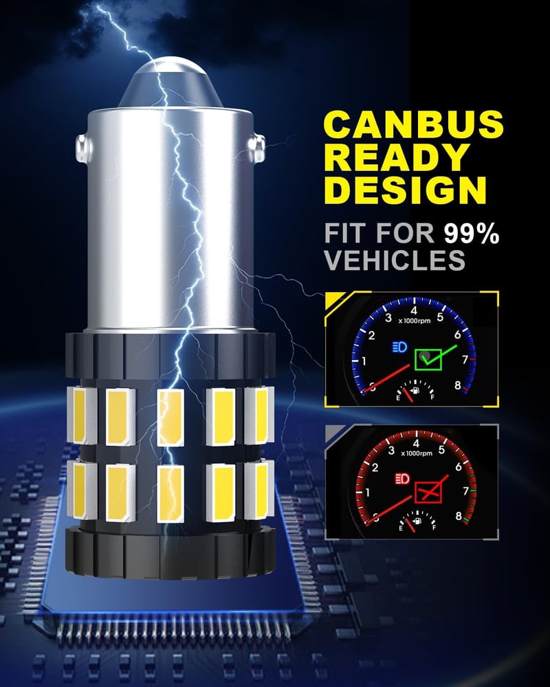 OUSHI BA9S LED izzó 6500K xenon fehér 12V 24V autó beltér világítás 4db