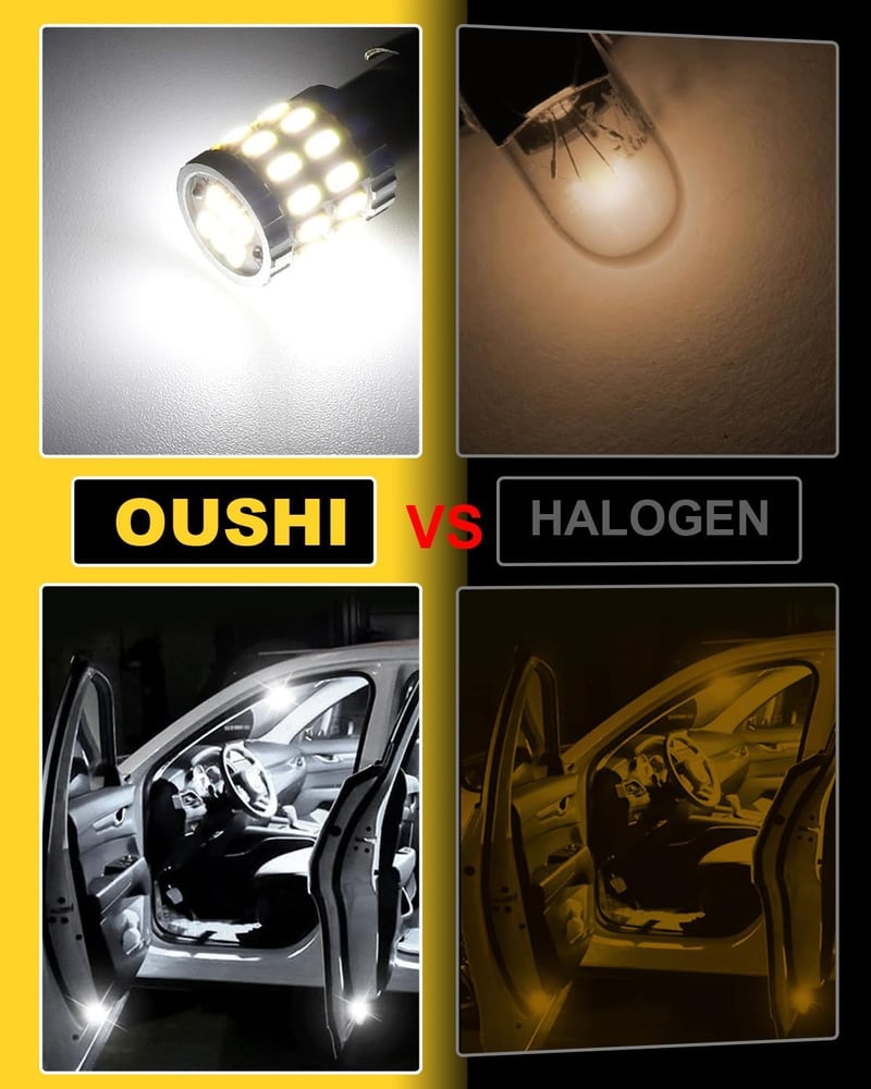 OUSHI BA9S LED izzó 6500K xenon fehér 12V 24V autó beltér világítás 4db