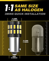 OUSHI BA9S LED izzó 6500K xenon fehér 12V 24V autó beltér világítás 4db 6