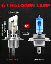 OUSHI H4 LED fényszóró izzó 6500K xenon fehér 20000LM Hi/Lo 2db 5