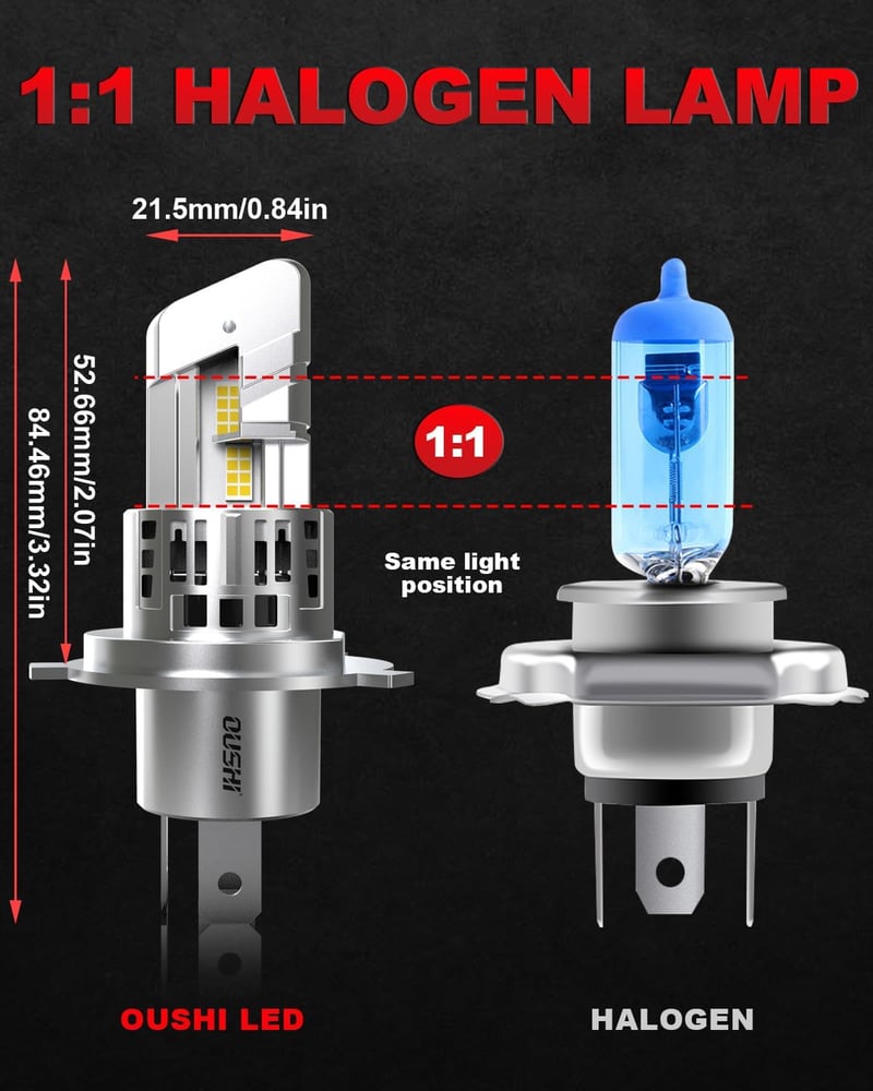 OUSHI H4 LED fényszóró izzó 6500K xenon fehér 20000LM Hi/Lo 2db