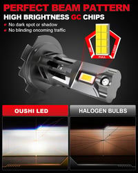 OUSHI H7 LED fényszóró izzó 6000K xenon fehér 30000LM 2db 3