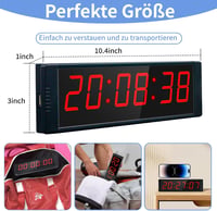 Ousmile Edzőtermi Időmérő - Hordozható Digitális Óra Edzéshez, Intervallum Időzítő Távirányítóval, 12/24 Órás Visszaszámláló Stopper Otthoni 2