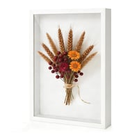 Ramă foto 3D cu adâncime OUTALIZ 40x50 cm, vitrină din lemn cu adâncime de 3 cm și panou frontal din acril transparent, pentru fotografii, monede și flori presate, alb 1