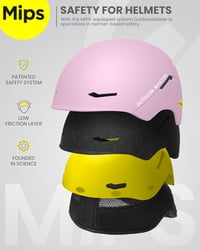 OutdoorMaster ELK MIPS sísisak snowboard bukósisak férfiaknak nőknek és fiataloknak - Matte Pink 2
